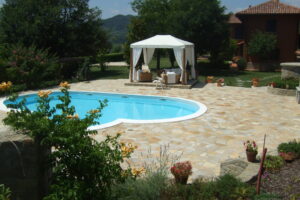The pool and the gazebo